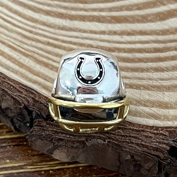Pandora Indianapolis Colts Football Helmet Bead Charm Pendant S925 Silver - Picture 1 of 3